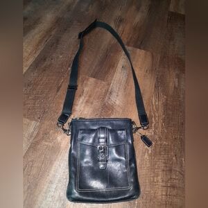 Vintage Coach Black Leather Crossbody